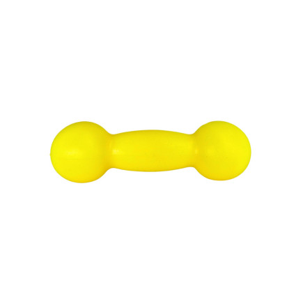 Scented dumbbell-shaped dog toy LUMI M 15 cm yellow