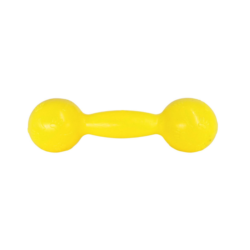 Scented dumbbell-shaped dog toy LUMI L 19 cm yellow