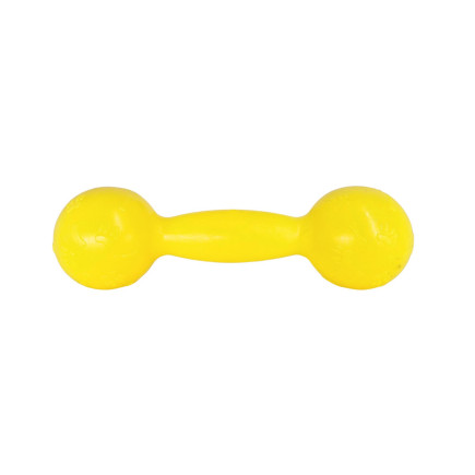 Scented dumbbell-shaped dog toy LUMI L 19 cm yellow