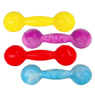 Scented dumbbell-shaped dog toy LUMI L 19 cm blue