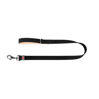 Leather city leash WAUDOG black 122 cm
